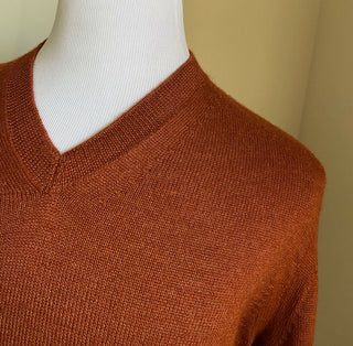 Neu mit Etikett: 940 $ Tom Ford Alpaka/Seide Herrenpullover mit V-Ausschnitt MD Rot L (54 Eu) Italien