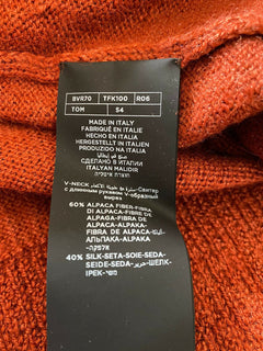 Neu mit Etikett: 940 $ Tom Ford Alpaka/Seide Herrenpullover mit V-Ausschnitt MD Rot L (54 Eu) Italien