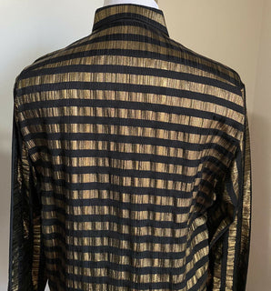 NWT $1490 Saint Laurent Mens Silk Dress Shirt  Black/Gold Size 41/16 Italy