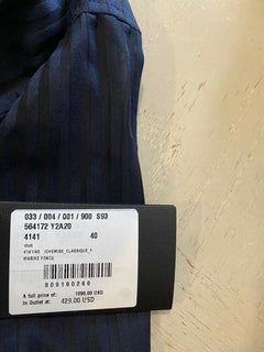 Neu mit Etikett: 1090 $ Saint Laurent Herrenhemd aus Seide/Baumwolle, Marineblau, Größe 40/15 3/4, Italien