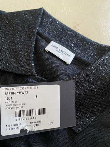 NWT Saint Laurent YSL Printed Mens Polo Shirt Black Size S Italy
