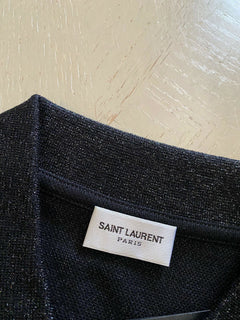 Neu mit Etikett: Saint Laurent YSL bedrucktes Herren-Poloshirt, Schwarz, Größe XS, Italien