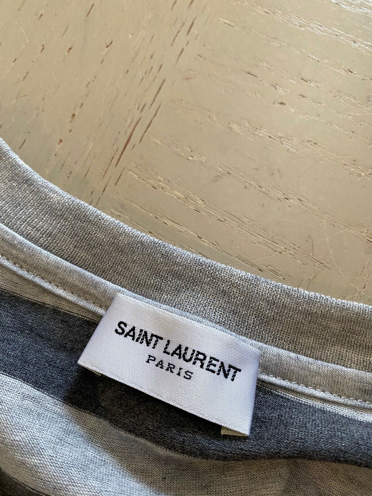 Новая мужская футболка с коротким рукавом Saint Laurent, серая, размер XXL, Италия