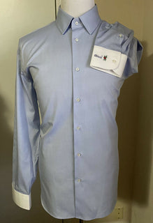 Neues Gucci Herrenhemd Slim Fit Blau 43/17 Italien