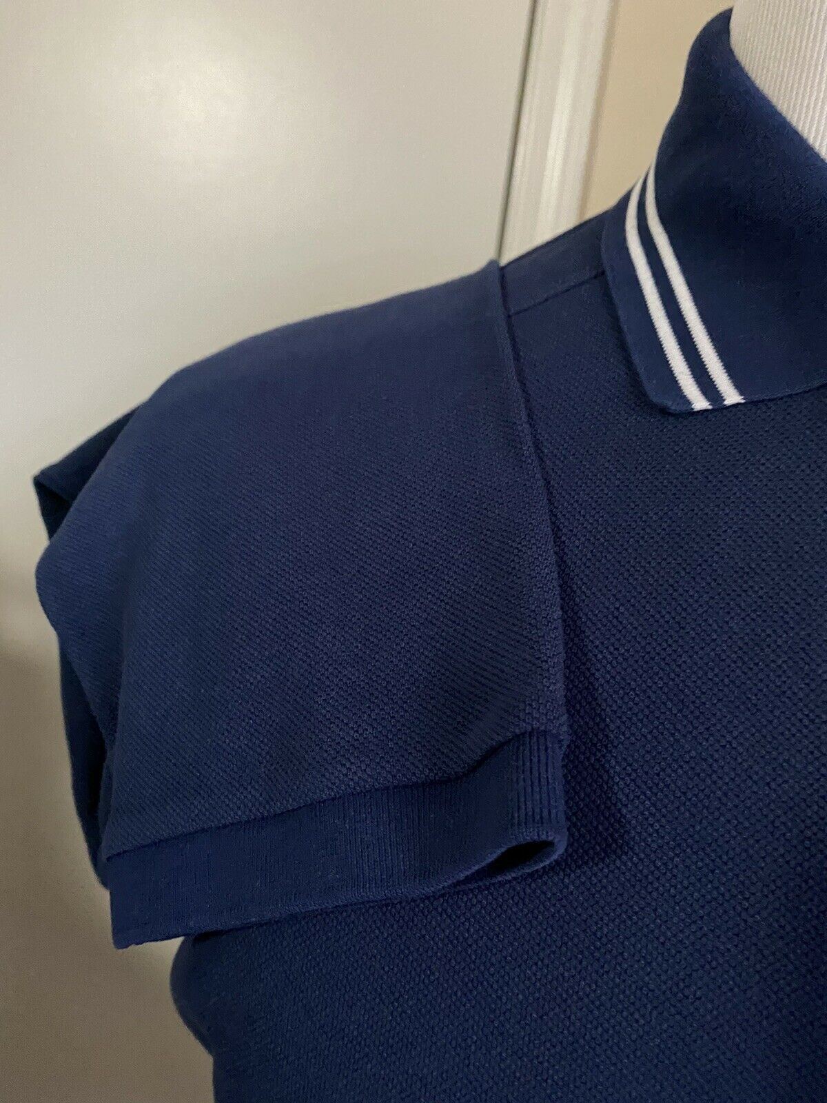 NWT Gucci Mens Long Sleeve Oversized Polo Shirt Royal Blue Size XL Italy