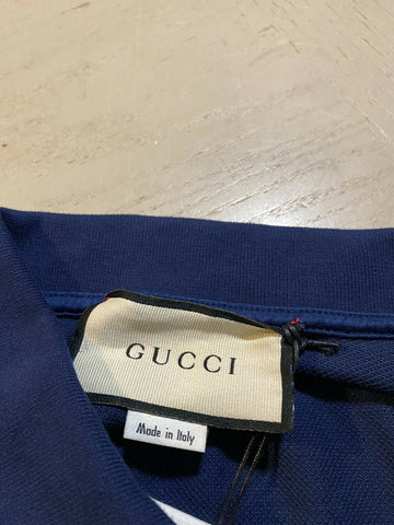 Мужская рубашка-поло большого размера с длинным рукавом NWT Gucci, королевский синий размер XL, Италия