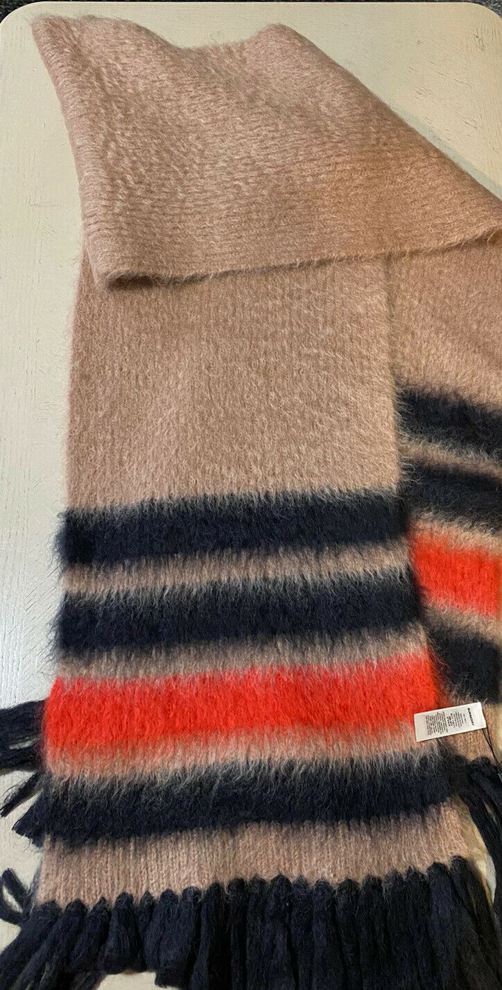 Neuer Burberry Damen-Schal mit grafischen Streifen, Strickfarbe, warmes Kamel, Italien
