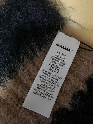 New Burberry Women Scarf Graphic Stripe Knit Color Warm Camel Italy