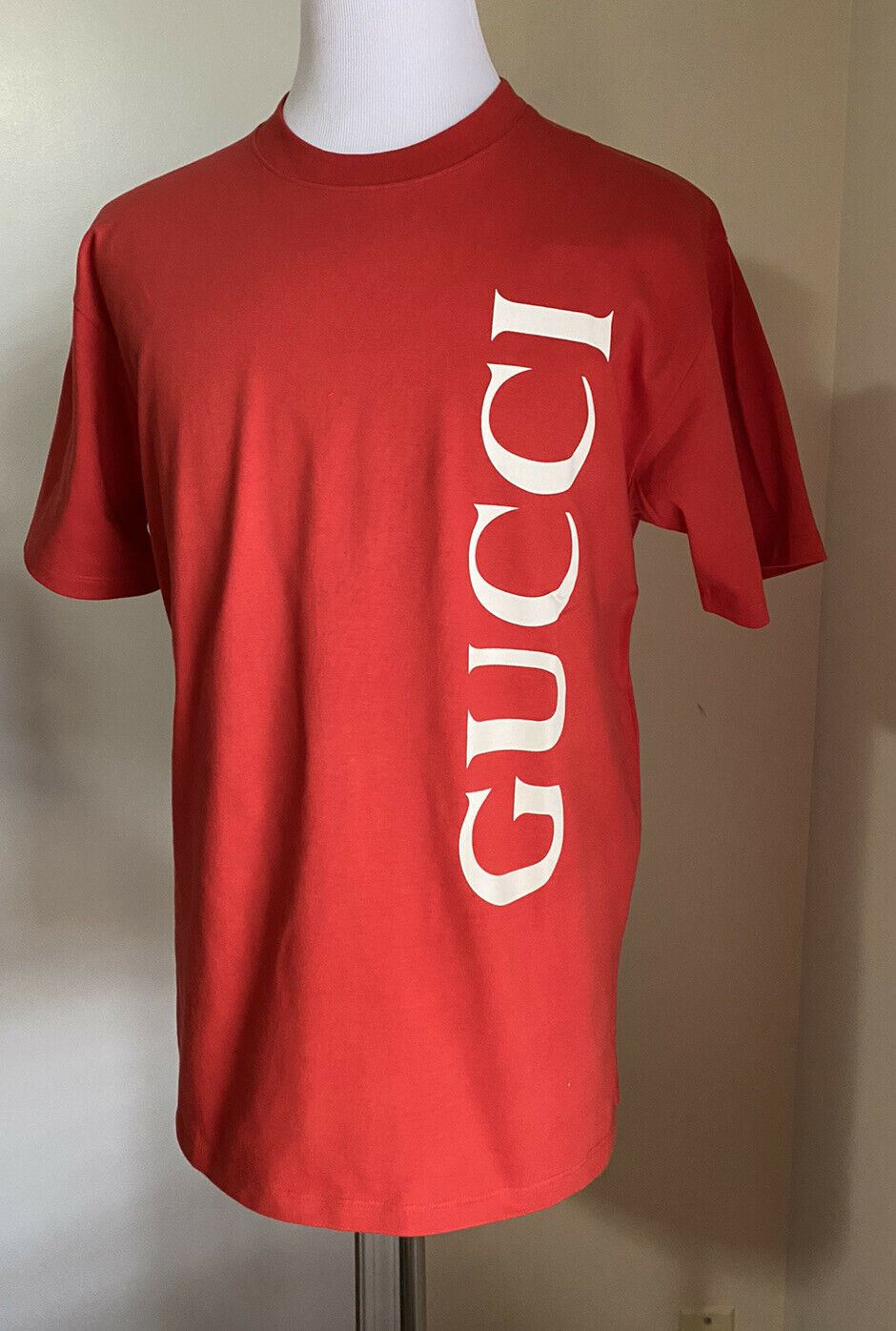 Neues Gucci Herren-Kurzarm-T-Shirt Rot Größe M Italien