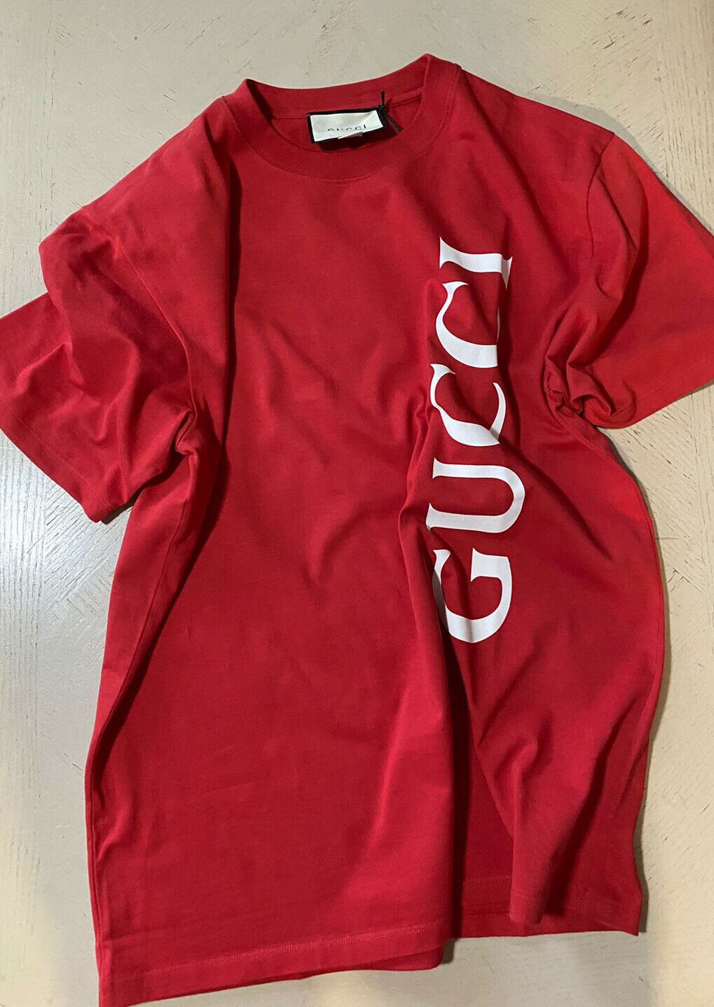 Neues Gucci Herren-Kurzarm-T-Shirt Rot Größe M Italien