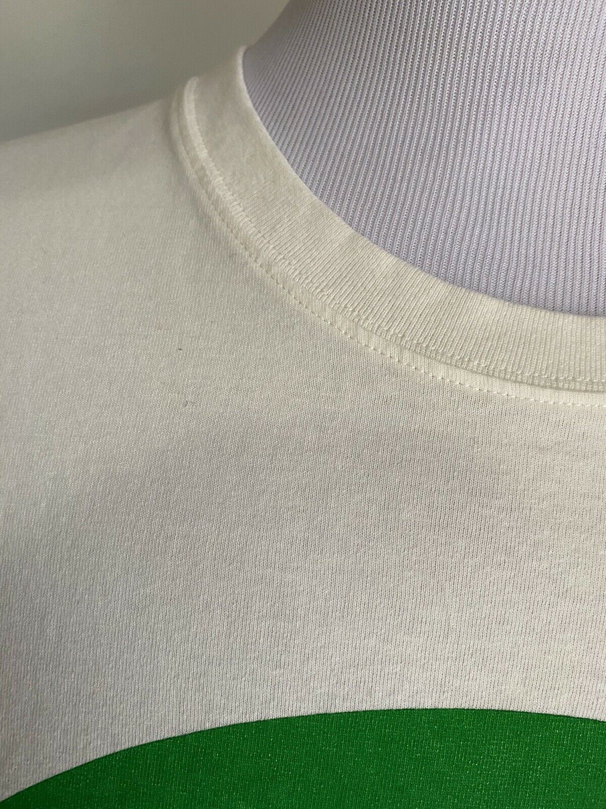 Neues Gucci Herren-Kurzarm-T-Shirt Milch/Grün/Rot Größe XXXL Italien