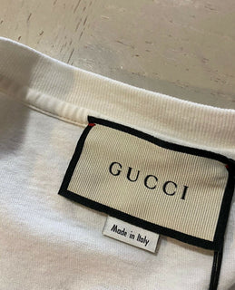 Neues Gucci Herren-Kurzarm-T-Shirt Milch/Grün/Rot Größe XXXL Italien