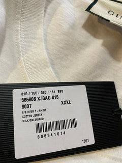 Neues Gucci Herren-Kurzarm-T-Shirt Milch/Grün/Rot Größe XXXL Italien