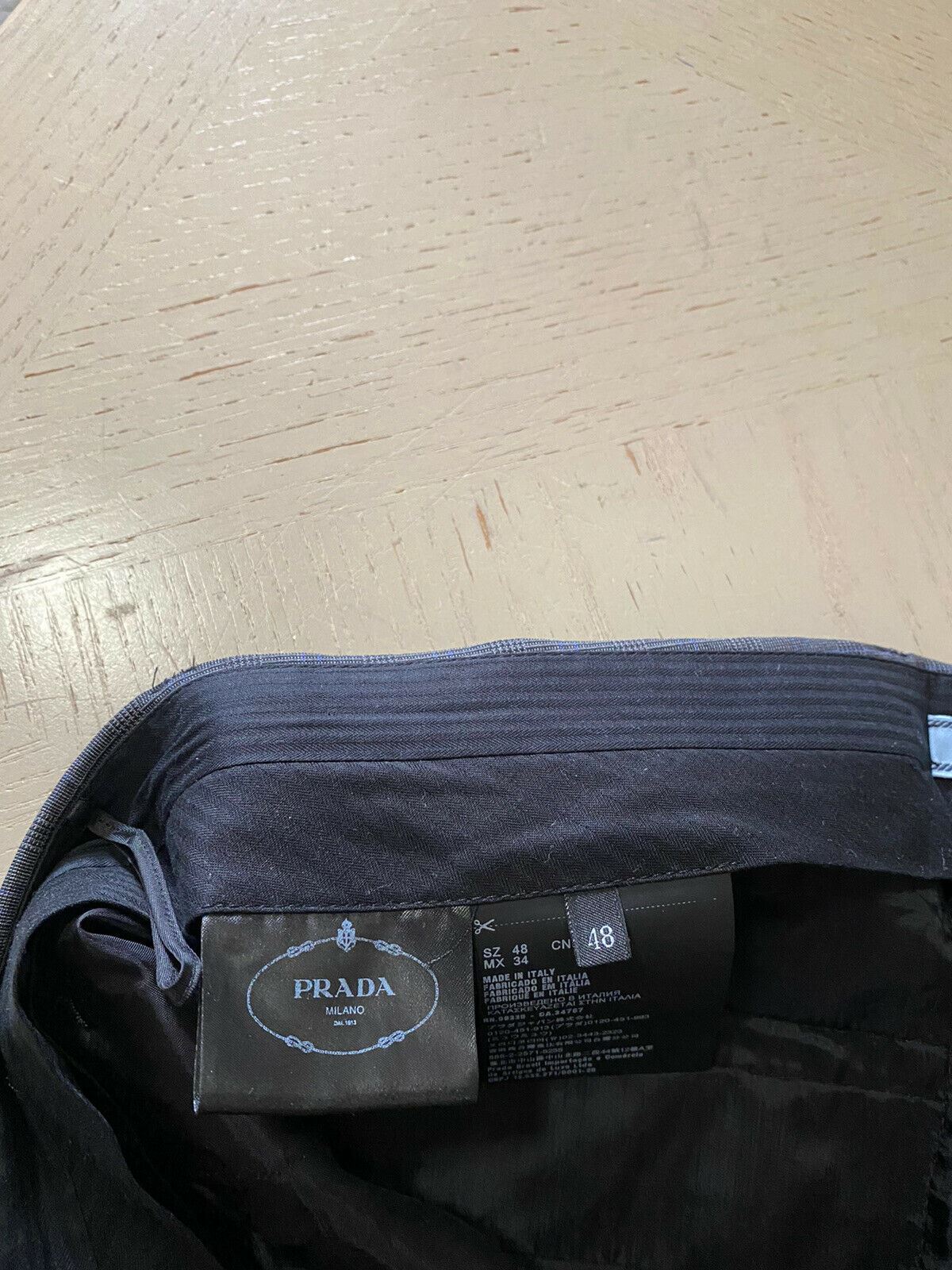 Neu $780 Prada Damenhose DK Grau 12 US 48 IT) Italien