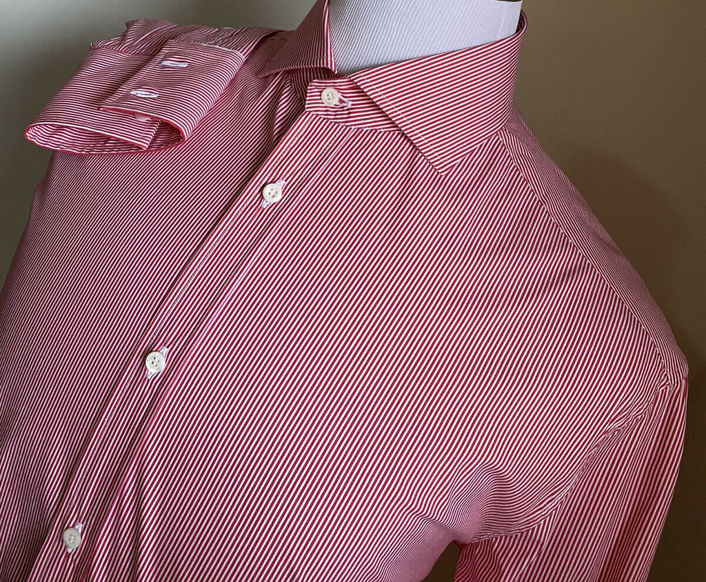 NWT Brunello Cucinelli Mens Dress Shirt Basic Fit Red XL Italy