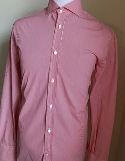 NWT Brunello Cucinelli Mens Dress Shirt Basic Fit Red XL Italy