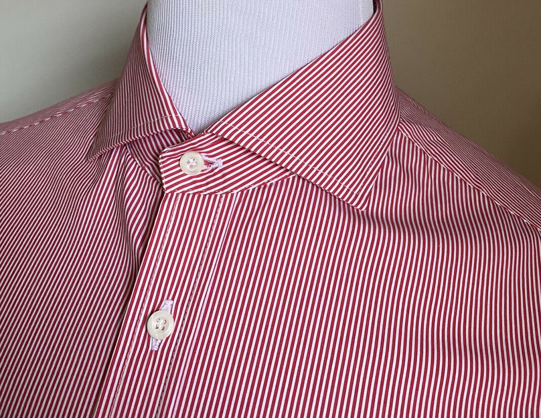 NWT Brunello Cucinelli Мужская классическая рубашка базового кроя красная XL Италия