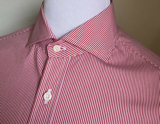 NWT Brunello Cucinelli Mens Dress Shirt Basic Fit Red XL Italy