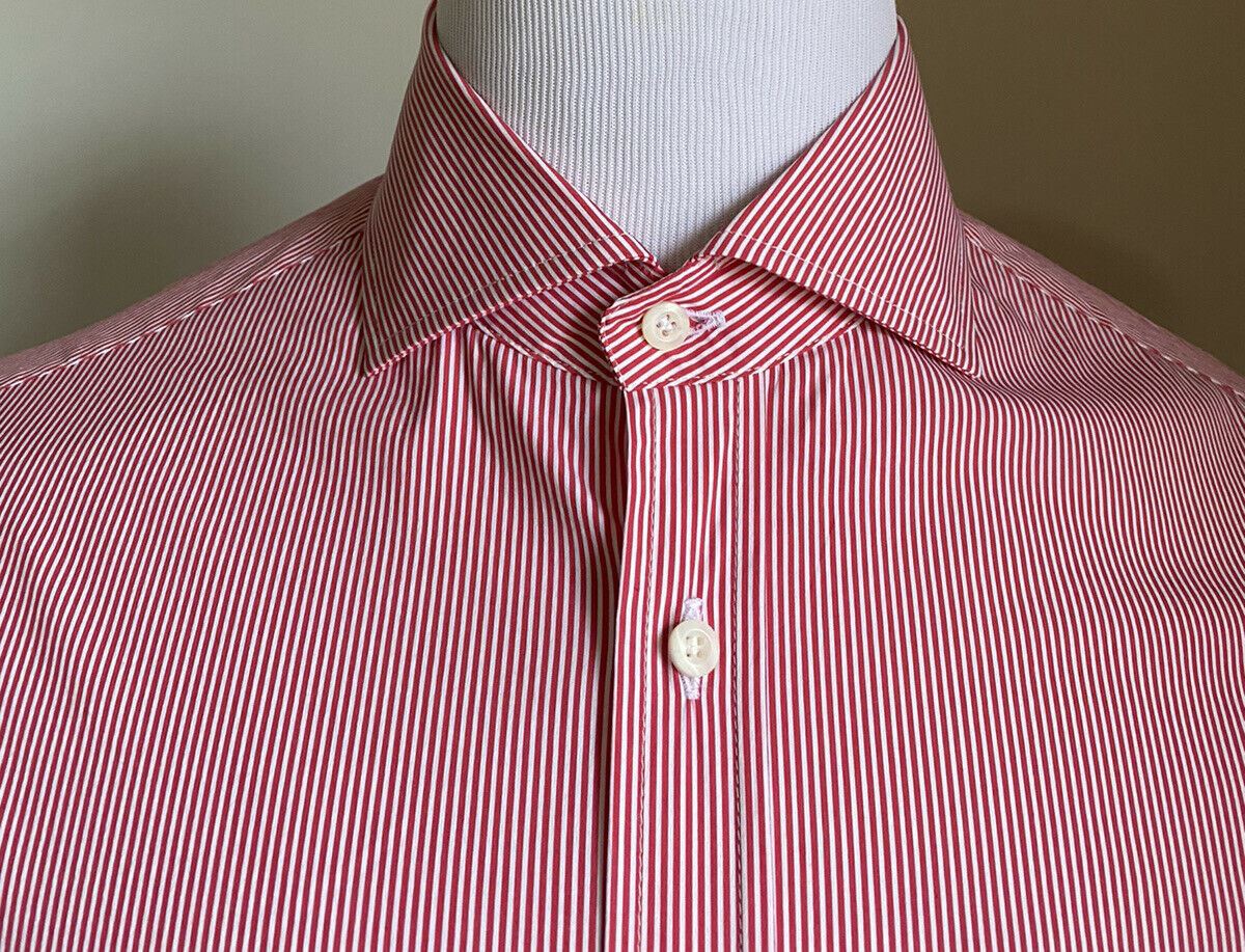 NWT Brunello Cucinelli Mens Dress Shirt Basic Fit Red XL Italy