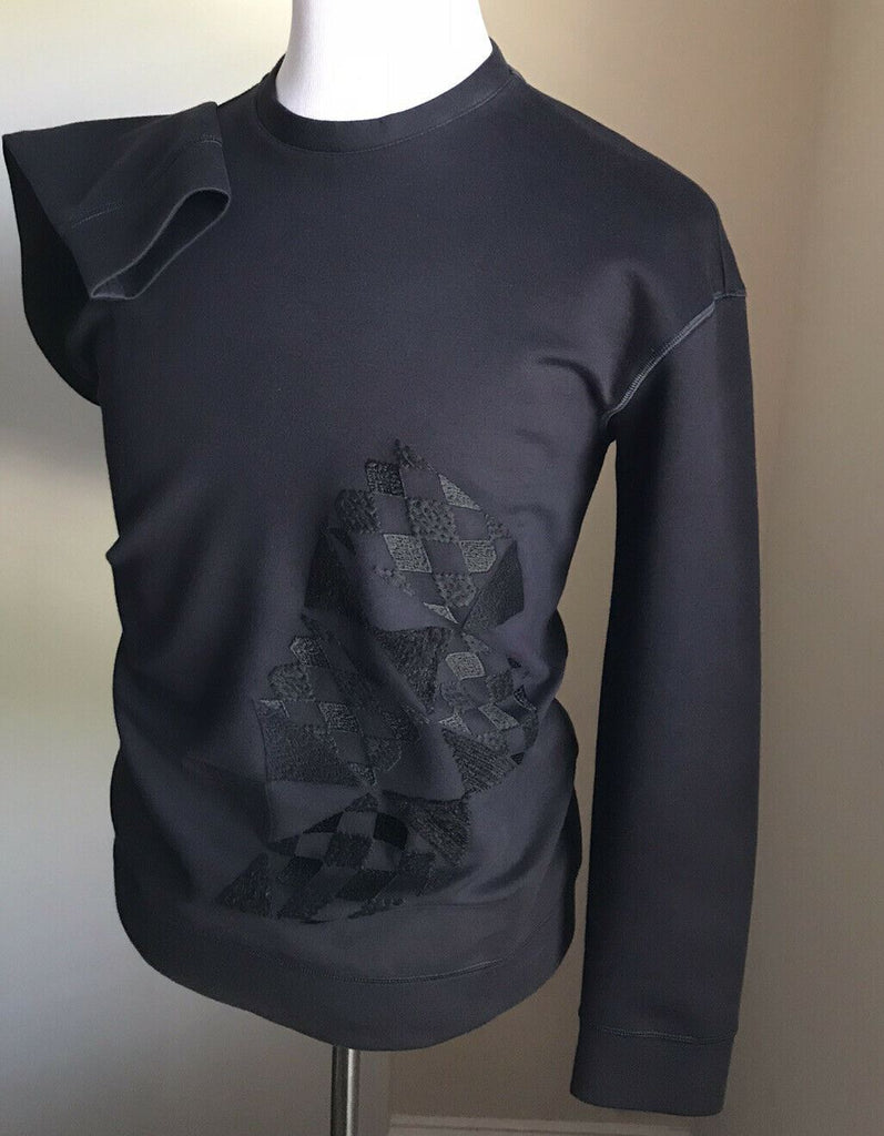 Neu $ 1195 Giorgio Armani Herren-Pullover mit Rundhalsausschnitt Marineblau/Blau S US (46 Eu) Italien