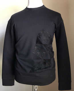 Neu $ 1195 Giorgio Armani Herren-Pullover mit Rundhalsausschnitt Marineblau/Blau S US (46 Eu) Italien