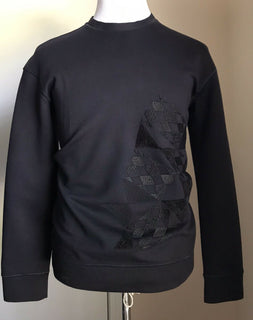 Neu $ 1195 Giorgio Armani Herren-Pullover mit Rundhalsausschnitt Marineblau/Blau S US (46 Eu) Italien