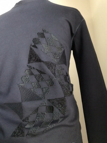 New $1195 Giorgio Armani Mens Crewneck Sweater Navy/Blue S US ( 46 Eu ) Italy
