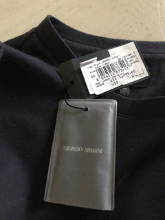 Neu $ 1195 Giorgio Armani Herren-Pullover mit Rundhalsausschnitt Marineblau/Blau S US (46 Eu) Italien