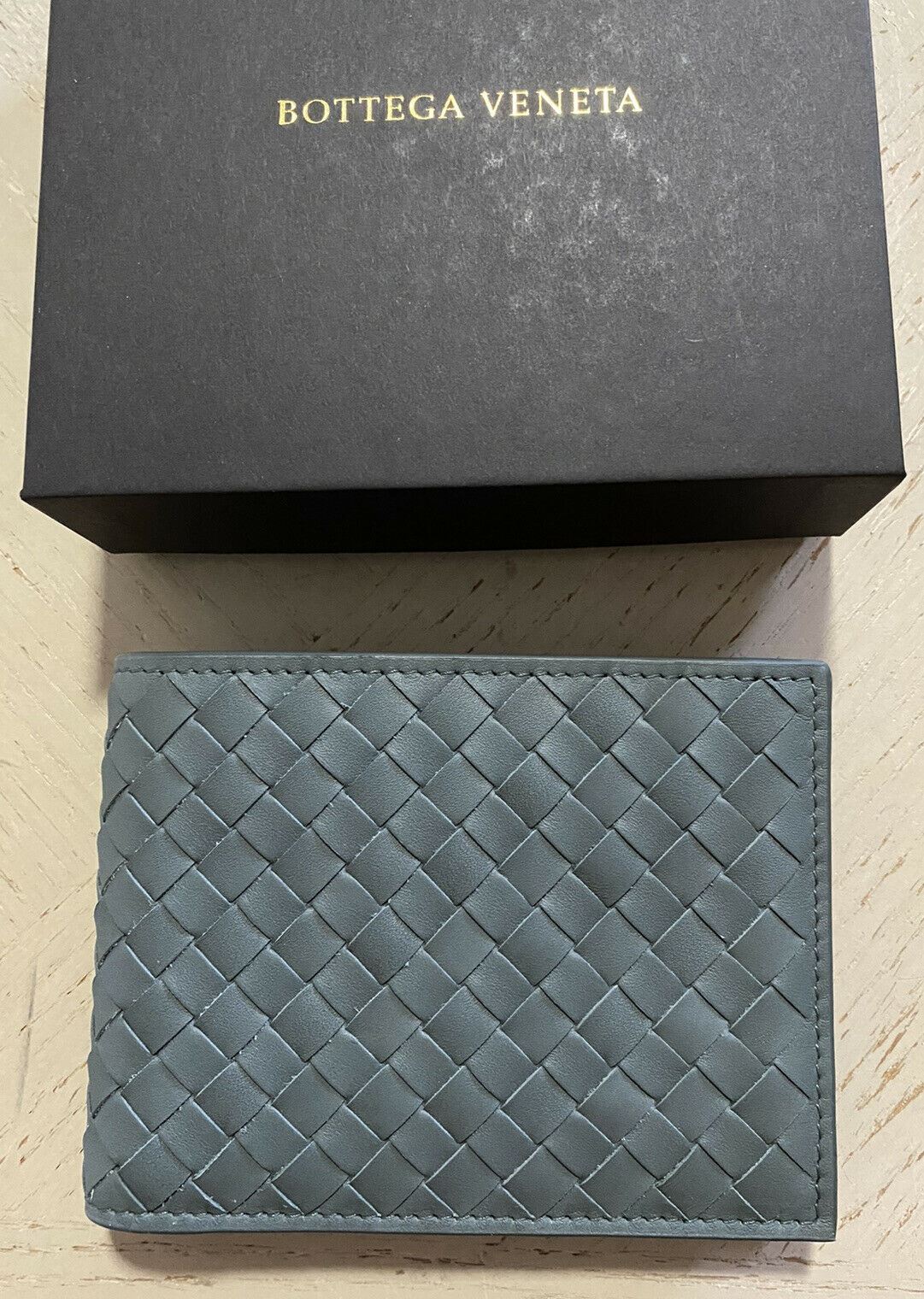 New Bottega Veneta Mens Wallet Slate Gray 148324  Italy