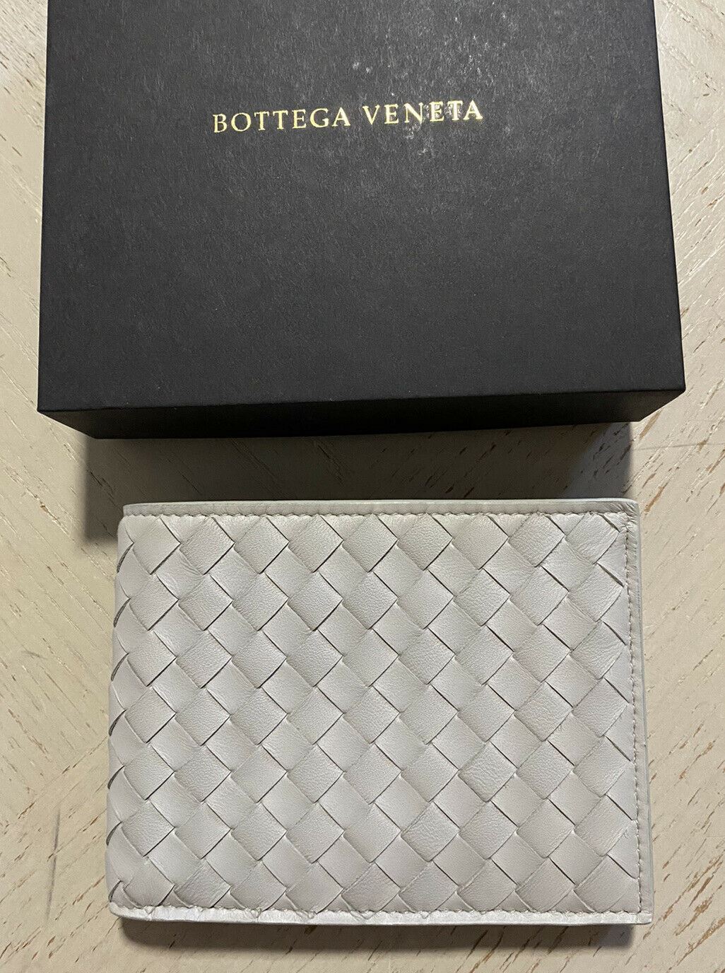 New Bottega Veneta Mens Wallet Slate Gray Cement 148324  Italy