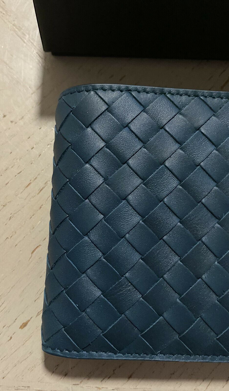 New Bottega Veneta Mens Wallet Slate Color Petrol Blue 148324  Italy