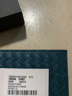 New Bottega Veneta Mens Wallet Slate Color Petrol Blue 148324  Italy