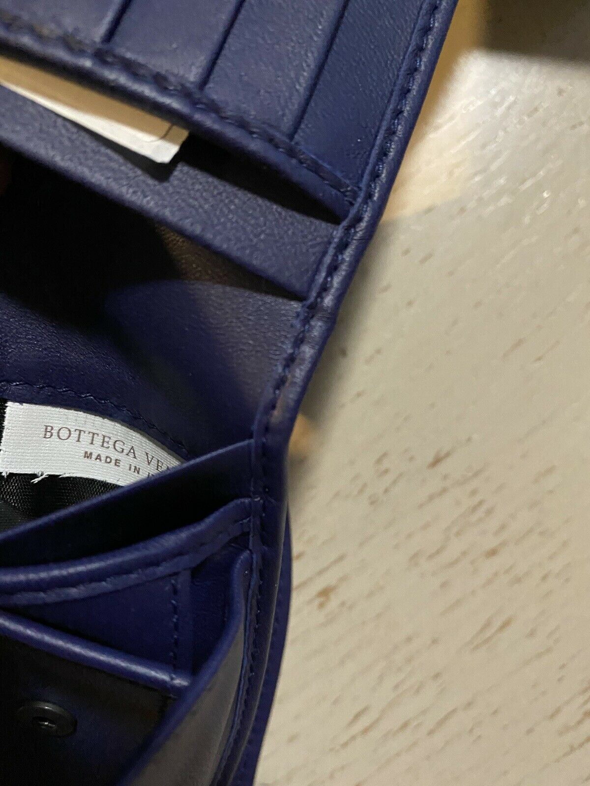 Новый мужской кошелек Bottega Veneta сланцевого цвета Atlantic Blue 148324 Италия