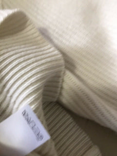 Neu $3445 Brunello Cucinelli Damen Monili Tab gerippter Kaschmirpullover Weiß S