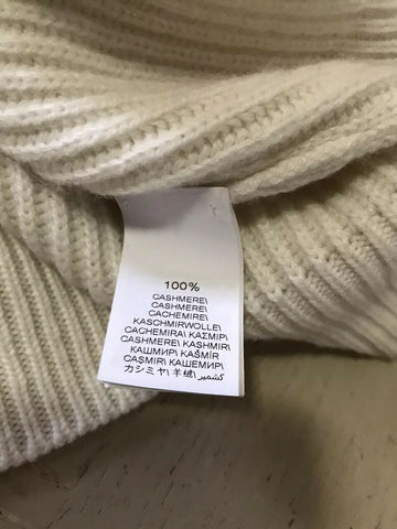 Neu $3445 Brunello Cucinelli Damen Monili Tab gerippter Kaschmirpullover Weiß S