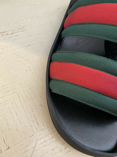 NIB Gucci Herren Sandalenschuhe Grün/Rot/Schwarz 9 US/8 UK Italien
