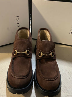NIB $ 1400 Gucci Herren Wildleder Stiefeletten Schuhe DK Braun 15 US / 14 UK 575126