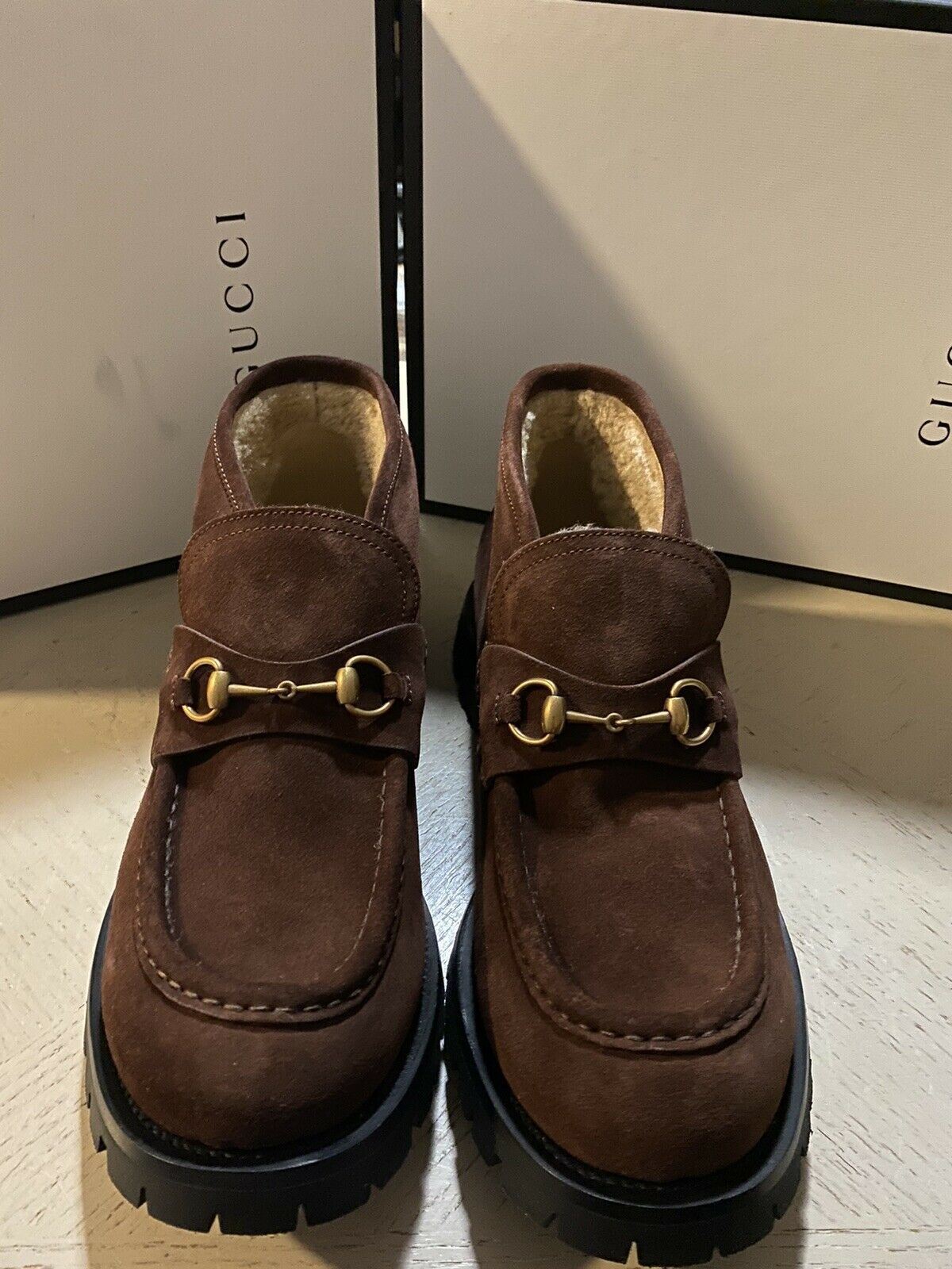 NIB $1400 Gucci Men’s Suede Ankle Boots Shoes DK Brown 7.5 US / 6.5 UK 575126