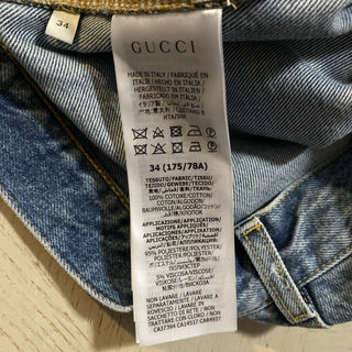 NWT $1500 Gucci Mens Short Jeans Pants Blue Size 34 taly