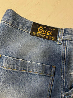 NWT $1500 Gucci Mens Short Jeans Pants Blue Size 34 taly
