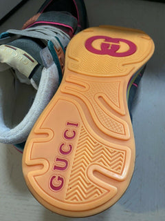 Neue Gucci Herren-Sneaker aus Leder und Wildleder, Grün, 9 US (8 UK), Italien