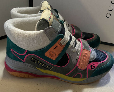 New Gucci Men’s Leather Suede Sneakers Shoes Green 10 US ( 9 UK ) Italy