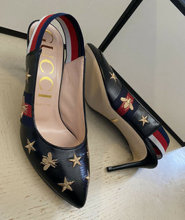 NIB $ 1400 Gucci Damen-Sandalenschuhe Schwarz 10 US (40 Eu) Italien