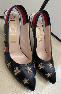 NIB $ 1400 Gucci Damen-Sandalenschuhe Schwarz 10 US (40 Eu) Italien