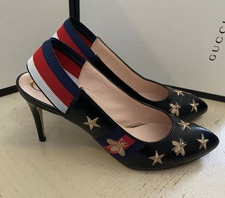 NIB $ 1400 Gucci Damen-Sandalenschuhe Schwarz 10 US (40 Eu) Italien