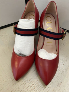 NIB Gucci Damen-Kleiderschuhe Rot 6,5 US (36,5 Eu) Italien