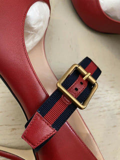 NIB Gucci Damen-Kleiderschuhe Rot 6,5 US (36,5 Eu) Italien