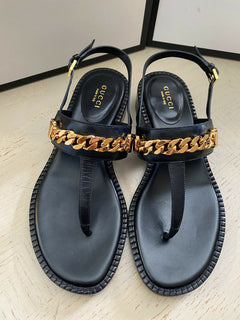 NIB Gucci Damen Sandalenschuhe Schwarz 5,5 US (35,5 Eu) Italien