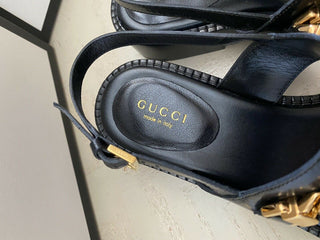 NIB Gucci Damen Sandalenschuhe Schwarz 5,5 US (35,5 Eu) Italien