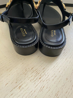 NIB Gucci Damen Sandalenschuhe Schwarz 5,5 US (35,5 Eu) Italien
